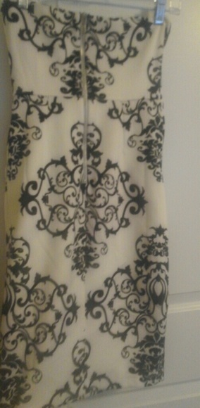 Great gift! White & black damask graphic print dress, 5/6 - Picture 6 of 8